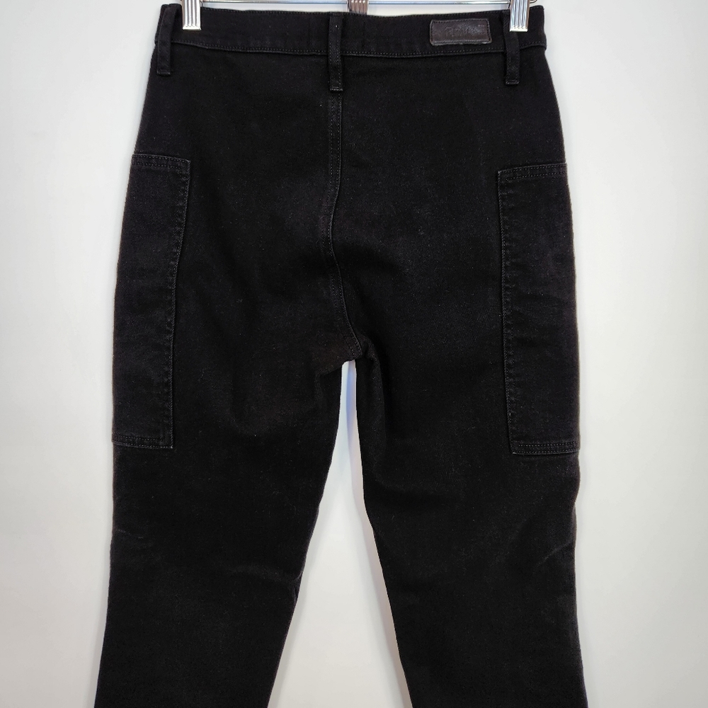 RtA Malka High Rise Straight Leg Jean Utility Details Aged Black 26 - Picture 12 of 16